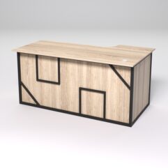 Стол эргономичный офисный СЭ-17А (левосторонний) СТРОНГ в стиле ЛОФТ декор №4, Дуб Сонома