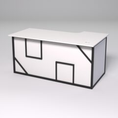 Стол эргономичный офисный СЭ-17А (левосторонний) СТРОНГ в стиле ЛОФТ декор №4, Белый