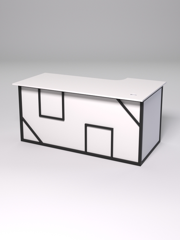 Стол эргономичный офисный СЭ-17А (левосторонний) СТРОНГ в стиле ЛОФТ декор №4, Белый