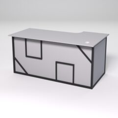 Стол эргономичный офисный СЭ-17А (левосторонний) СТРОНГ в стиле ЛОФТ декор №4, Серый