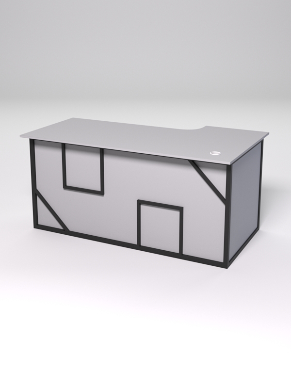 Стол эргономичный офисный СЭ-17А (левосторонний) СТРОНГ в стиле ЛОФТ декор №4, Серый