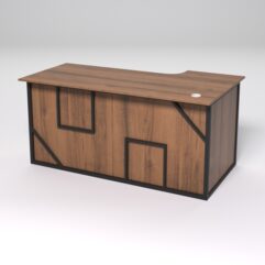 Стол эргономичный офисный СЭ-17А (левосторонний) СТРОНГ в стиле ЛОФТ декор №4, Орех