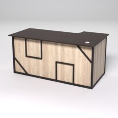 Стол эргономичный офисный СЭ-17А (левосторонний) СТРОНГ в стиле ЛОФТ декор №4, Дуб Венге и Дуб Сонома