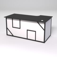 Стол эргономичный офисный СЭ-17А (левосторонний) СТРОНГ в стиле ЛОФТ декор №4, Черный и Белый