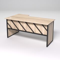 Стол эргономичный офисный СЭ-18 (правосторонний) СТРОНГ в стиле ЛОФТ декор №2, Дуб Сонома