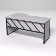 Стол эргономичный офисный СЭ-18 (правосторонний) СТРОНГ в стиле ЛОФТ декор №2, Серый