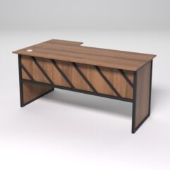 Стол эргономичный офисный СЭ-18 (правосторонний) СТРОНГ в стиле ЛОФТ декор №2, Орех