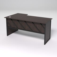 Стол эргономичный офисный СЭ-18 (правосторонний) СТРОНГ в стиле ЛОФТ декор №2, Дуб Венге