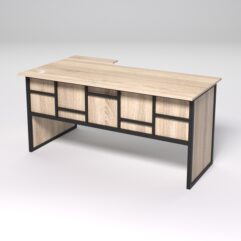 Стол эргономичный офисный СЭ-18 (правосторонний) СТРОНГ в стиле ЛОФТ декор №3, Дуб Сонома