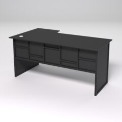 Стол эргономичный офисный СЭ-18 (правосторонний) СТРОНГ в стиле ЛОФТ декор №3, Черный