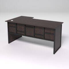 Стол эргономичный офисный СЭ-18 (правосторонний) СТРОНГ в стиле ЛОФТ декор №3, Дуб Венге