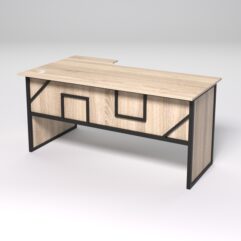 Стол эргономичный офисный СЭ-18 (правосторонний) СТРОНГ в стиле ЛОФТ декор №4, Дуб Сонома