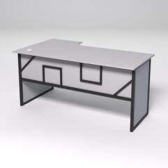 Стол эргономичный офисный СЭ-18 (правосторонний) СТРОНГ в стиле ЛОФТ декор №4, Серый