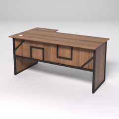 Стол эргономичный офисный СЭ-18 (правосторонний) СТРОНГ в стиле ЛОФТ декор №4, Орех