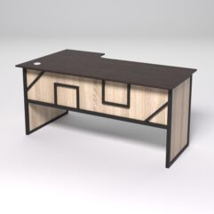 Стол эргономичный офисный СЭ-18 (правосторонний) СТРОНГ в стиле ЛОФТ декор №4, Дуб Венге и Дуб Сонома