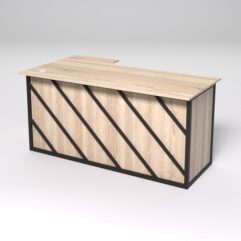 Стол эргономичный офисный СЭ-18А (правосторонний) СТРОНГ в стиле ЛОФТ декор №2, Дуб Сонома