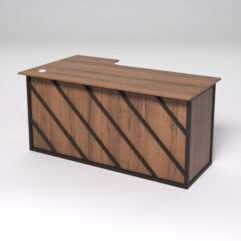 Стол эргономичный офисный СЭ-18А (правосторонний) СТРОНГ в стиле ЛОФТ декор №2, Орех