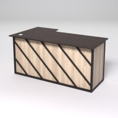 Стол эргономичный офисный СЭ-18А (правосторонний) СТРОНГ в стиле ЛОФТ декор №2, Дуб Венге и Дуб Сонома