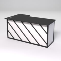 Стол эргономичный офисный СЭ-18А (правосторонний) СТРОНГ в стиле ЛОФТ декор №2, Черный и Белый