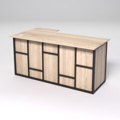 Стол эргономичный офисный СЭ-18А (правосторонний) СТРОНГ в стиле ЛОФТ декор №3, Дуб Сонома