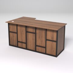 Стол эргономичный офисный СЭ-18А (правосторонний) СТРОНГ в стиле ЛОФТ декор №3, Орех