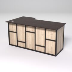 Стол эргономичный офисный СЭ-18А (правосторонний) СТРОНГ в стиле ЛОФТ декор №3, Дуб Венге и Дуб Сонома