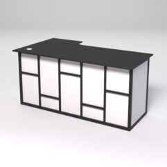 Стол эргономичный офисный СЭ-18А (правосторонний) СТРОНГ в стиле ЛОФТ декор №3, Черный и Белый