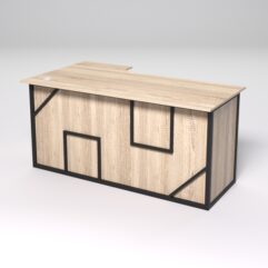 Стол эргономичный офисный СЭ-18А (правосторонний) СТРОНГ в стиле ЛОФТ декор №4, Дуб Сонома