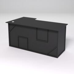 Стол эргономичный офисный СЭ-18А (правосторонний) СТРОНГ в стиле ЛОФТ декор №4, Черный