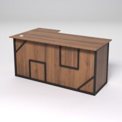 Стол эргономичный офисный СЭ-18А (правосторонний) СТРОНГ в стиле ЛОФТ декор №4, Орех