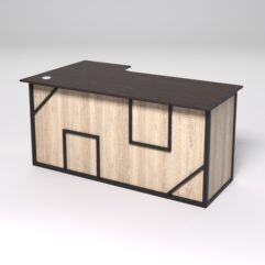 Стол эргономичный офисный СЭ-18А (правосторонний) СТРОНГ в стиле ЛОФТ декор №4, Дуб Венге и Дуб Сонома