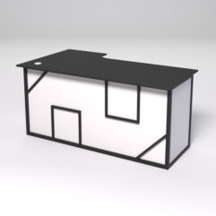 Стол эргономичный офисный СЭ-18А (правосторонний) СТРОНГ в стиле ЛОФТ декор №4, Черный и Белый