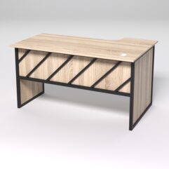 Стол эргономичный офисный СЭ-19 (левосторонний) СТРОНГ в стиле ЛОФТ декор №2, Дуб Сонома