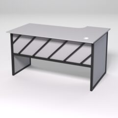 Стол эргономичный офисный СЭ-19 (левосторонний) СТРОНГ в стиле ЛОФТ декор №2, Серый