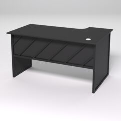 Стол эргономичный офисный СЭ-19 (левосторонний) СТРОНГ в стиле ЛОФТ декор №2, Черный