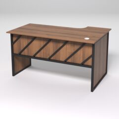 Стол эргономичный офисный СЭ-19 (левосторонний) СТРОНГ в стиле ЛОФТ декор №2, Орех