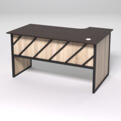 Стол эргономичный офисный СЭ-19 (левосторонний) СТРОНГ в стиле ЛОФТ декор №2, Дуб Венге и Дуб Сонома