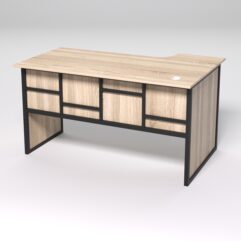 Стол эргономичный офисный СЭ-19 (левосторонний) СТРОНГ в стиле ЛОФТ декор №3, Дуб Сонома