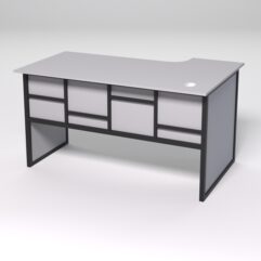 Стол эргономичный офисный СЭ-19 (левосторонний) СТРОНГ в стиле ЛОФТ декор №3, Серый