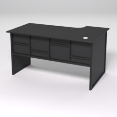 Стол эргономичный офисный СЭ-19 (левосторонний) СТРОНГ в стиле ЛОФТ декор №3, Черный