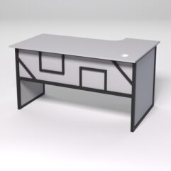 Стол эргономичный офисный СЭ-19 (левосторонний) СТРОНГ в стиле ЛОФТ декор №4, Серый