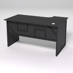 Стол эргономичный офисный СЭ-19 (левосторонний) СТРОНГ в стиле ЛОФТ декор №4, Черный