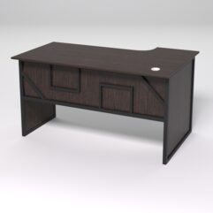 Стол эргономичный офисный СЭ-19 (левосторонний) СТРОНГ в стиле ЛОФТ декор №4, Дуб Венге