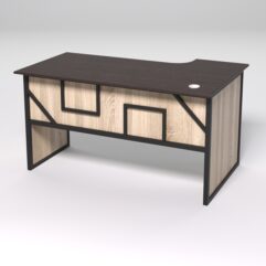 Стол эргономичный офисный СЭ-19 (левосторонний) СТРОНГ в стиле ЛОФТ декор №4, Дуб Венге и Дуб Сонома