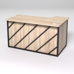 Стол эргономичный офисный СЭ-19А (левосторонний) СТРОНГ в стиле ЛОФТ декор №2, Дуб Сонома