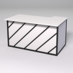 Стол эргономичный офисный СЭ-19А (левосторонний) СТРОНГ в стиле ЛОФТ декор №2, Белый