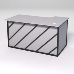 Стол эргономичный офисный СЭ-19А (левосторонний) СТРОНГ в стиле ЛОФТ декор №2, Серый