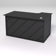 Стол эргономичный офисный СЭ-19А (левосторонний) СТРОНГ в стиле ЛОФТ декор №2, Черный