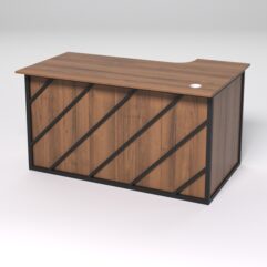 Стол эргономичный офисный СЭ-19А (левосторонний) СТРОНГ в стиле ЛОФТ декор №2, Орех