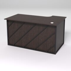 Стол эргономичный офисный СЭ-19А (левосторонний) СТРОНГ в стиле ЛОФТ декор №2, Дуб Венге